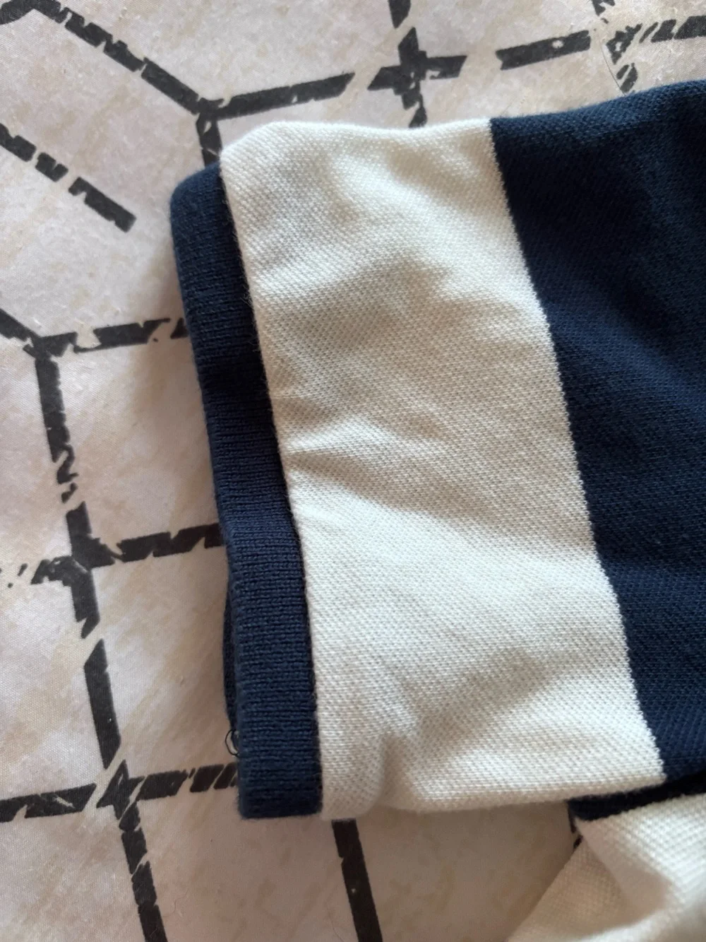 Old Navy Navy and White Striped Polo